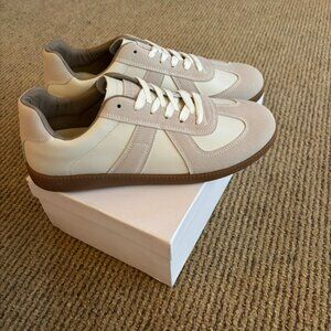 Maison Margiela Men's Cream and Tan Trainers